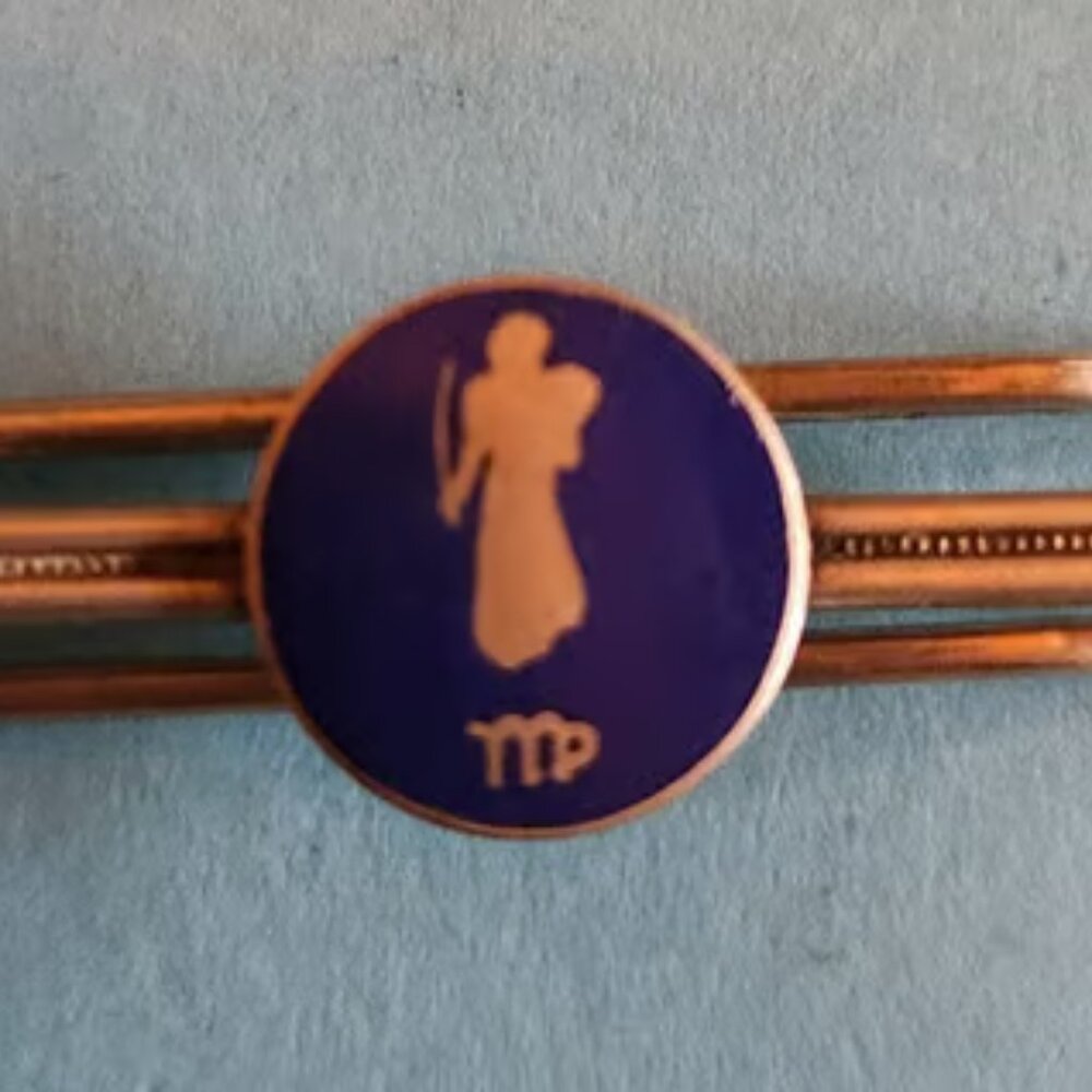 Vintage tie clip/ Money Clip Virgo